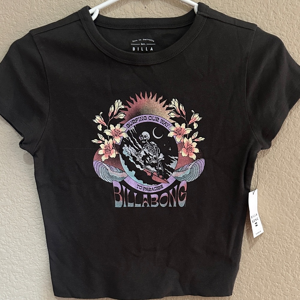 Billabong Black Kids Tee with Colorful Graphic